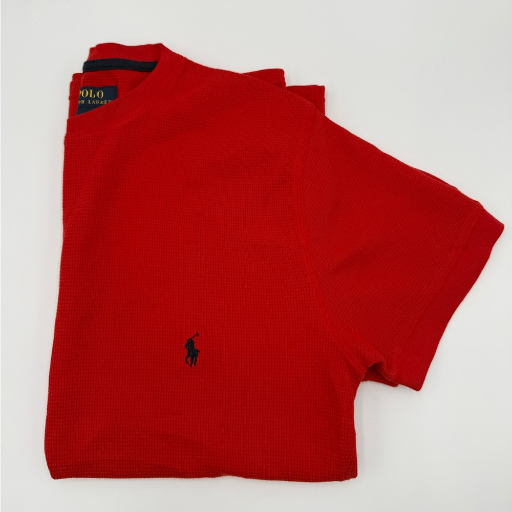 Polo Ralph Lauren Red Waffle Knit T-Shirt – Men’s Small